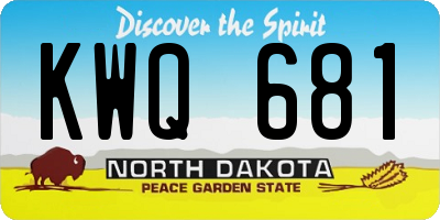 ND license plate KWQ681
