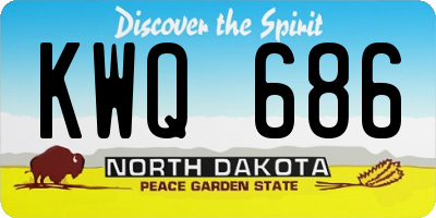 ND license plate KWQ686