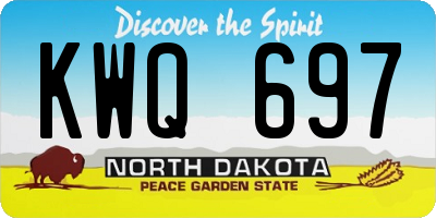 ND license plate KWQ697