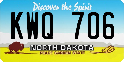 ND license plate KWQ706