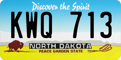 ND license plate KWQ713