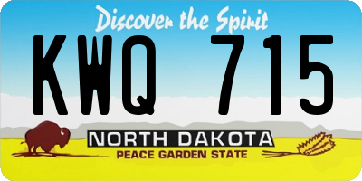 ND license plate KWQ715