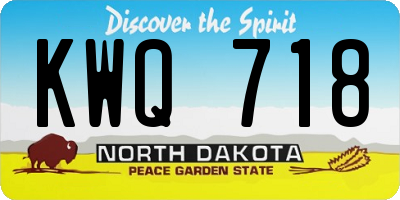 ND license plate KWQ718