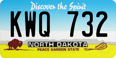 ND license plate KWQ732