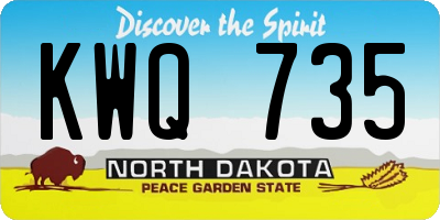 ND license plate KWQ735