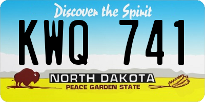 ND license plate KWQ741