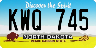 ND license plate KWQ745