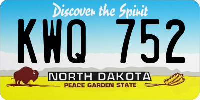 ND license plate KWQ752