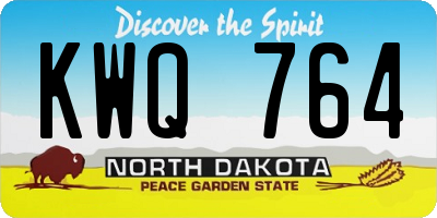 ND license plate KWQ764