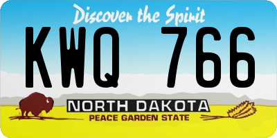 ND license plate KWQ766