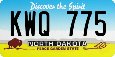 ND license plate KWQ775