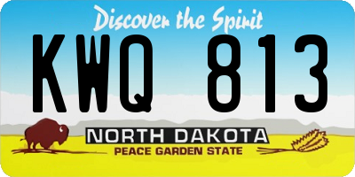 ND license plate KWQ813