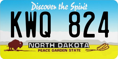 ND license plate KWQ824