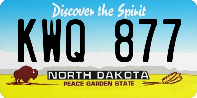 ND license plate KWQ877