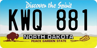 ND license plate KWQ881