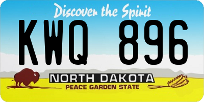 ND license plate KWQ896