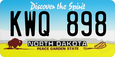 ND license plate KWQ898