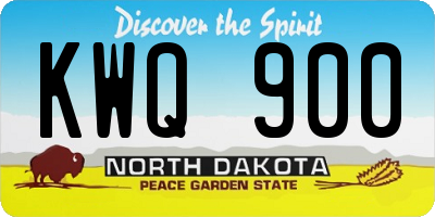 ND license plate KWQ900