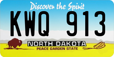 ND license plate KWQ913
