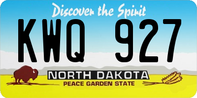 ND license plate KWQ927