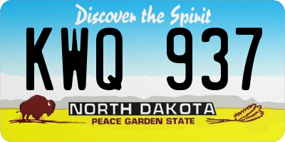 ND license plate KWQ937