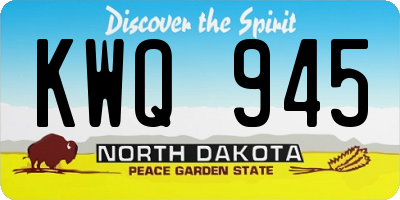 ND license plate KWQ945