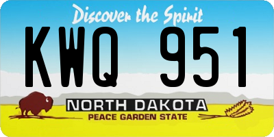 ND license plate KWQ951