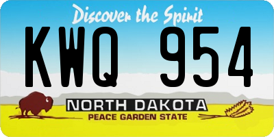 ND license plate KWQ954