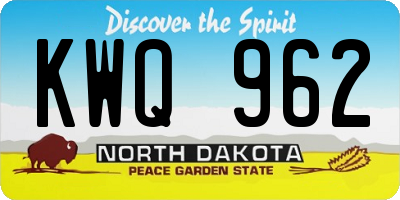 ND license plate KWQ962