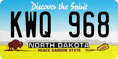 ND license plate KWQ968