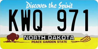 ND license plate KWQ971