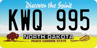 ND license plate KWQ995