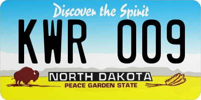 ND license plate KWR009