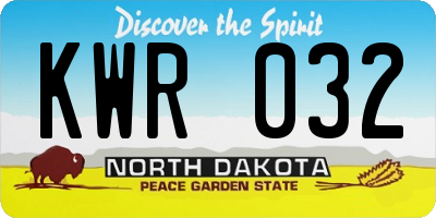 ND license plate KWR032