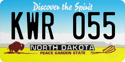 ND license plate KWR055