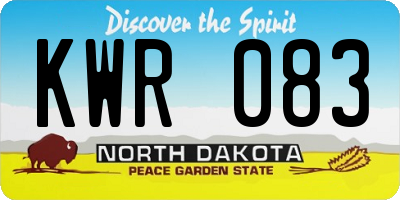 ND license plate KWR083
