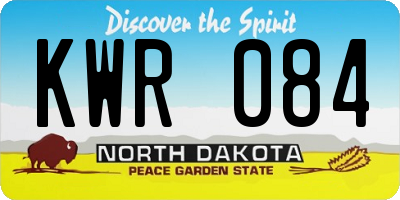 ND license plate KWR084