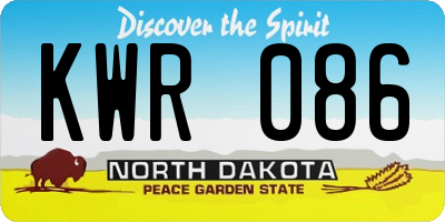 ND license plate KWR086