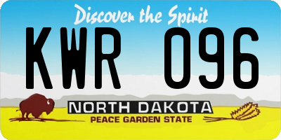 ND license plate KWR096