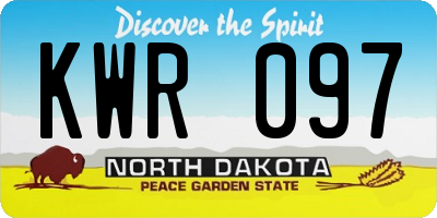 ND license plate KWR097
