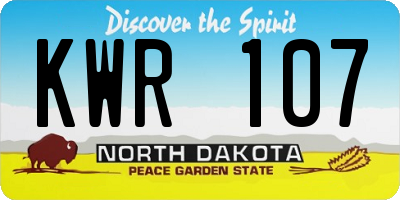 ND license plate KWR107