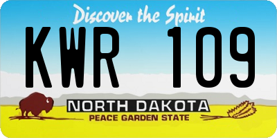 ND license plate KWR109