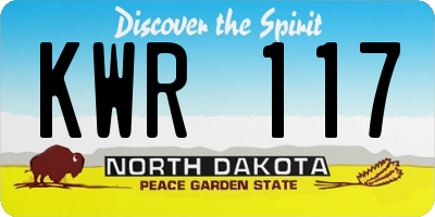 ND license plate KWR117
