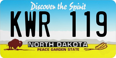 ND license plate KWR119