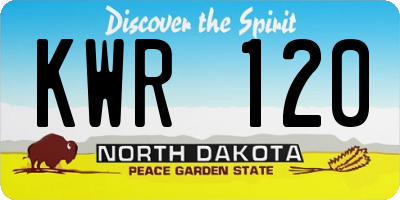 ND license plate KWR120