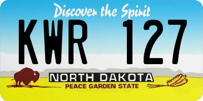 ND license plate KWR127