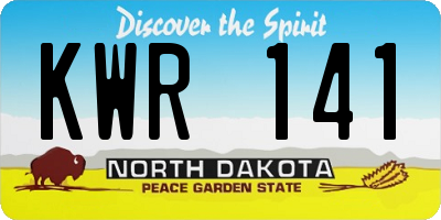 ND license plate KWR141