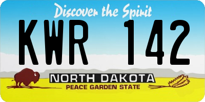ND license plate KWR142
