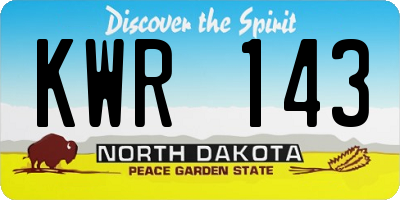 ND license plate KWR143