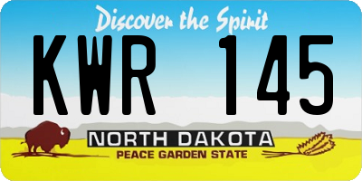 ND license plate KWR145